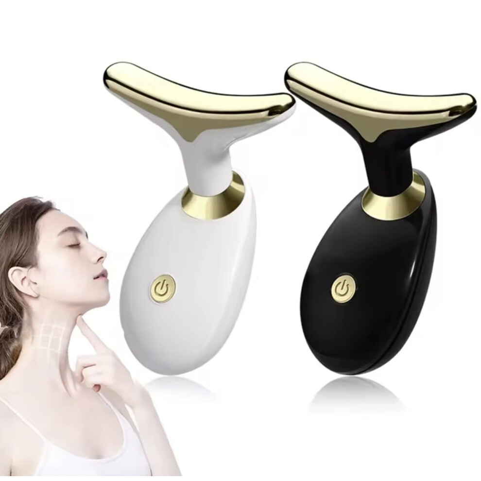 Black Multipurpose Neck Care Massager Ems Firming Wrinkle Reduction Warm Lifting Lymphatic Drainage