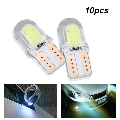 10 Pezzi T10 5 Silicone Cristallo Cob Per Auto Luce Bianca 2