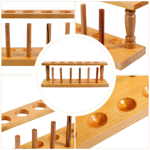 Wood Test Tube Rack Laboratory Stand Organizer 2