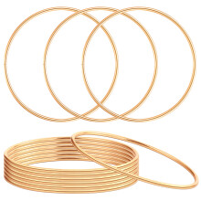 10 Unidades 16 Cm Aro Redondo Metal Prateado Para Craft