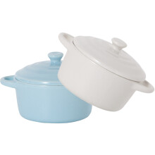 2Pcs Tigela De Cerâmica Com Alças, Para Forno E Cozinha