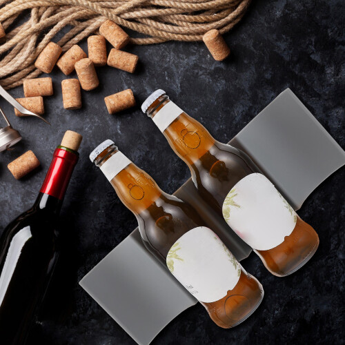 2Pcs Dark Grey PP Wave Shape Wine Rack Organizer for Bottle Storage 2