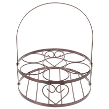 Cesta Para Portátil Metal Com Para 6 Garrafas