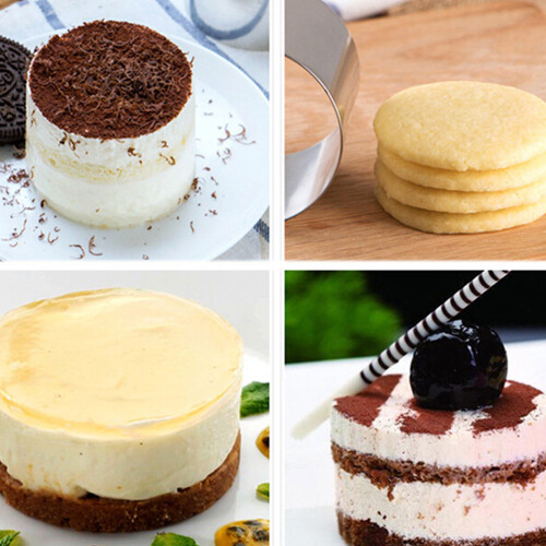 Mini Redondo 2 Polegadas Aço Inoxidável Para Bolo Mousse 2