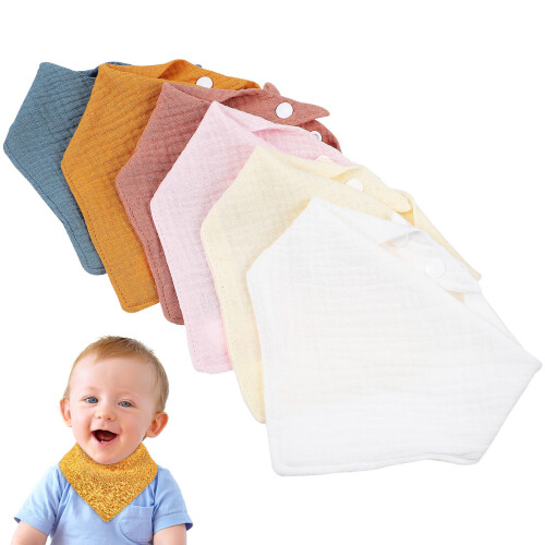 6 Unidades Babete Bebê Lenço Triangular Recém-Nascidos