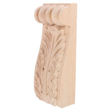 Wood Carved Applique Corner Onlay Decorative Roman Column Corbel