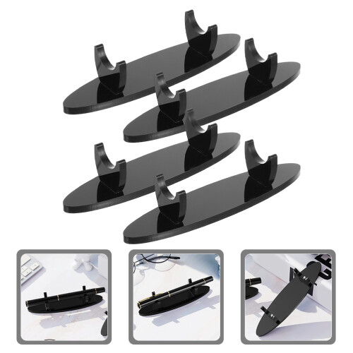 4Pcs Acrylic Pen Holder Stand Black Creative Multi-Purpose Rack 2