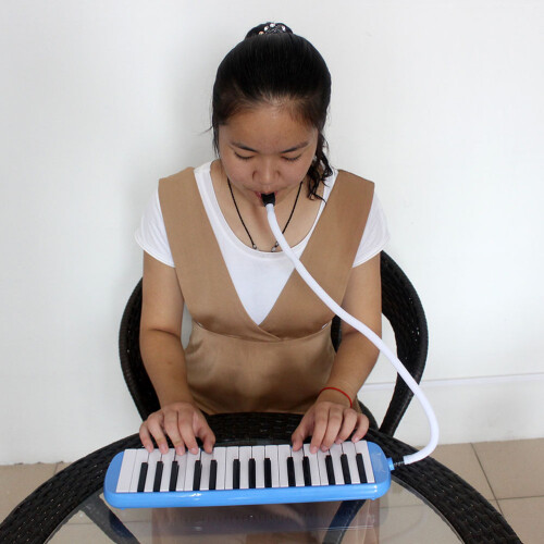 32 Teclas Piano Melodica Com Capa Para Iniciantes (Azul) 2