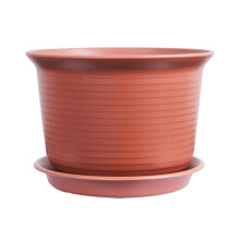 Portaoggetti versatile con vassoio, vaso da fiori con fondo piatto e base ispessita, vaso rotondo decorativo realizzato in plastica resinata con