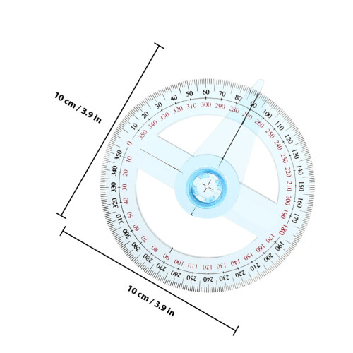 6Pcs Régua De Plástico 10Cm Com Transferidor 360 Para Desenho 1