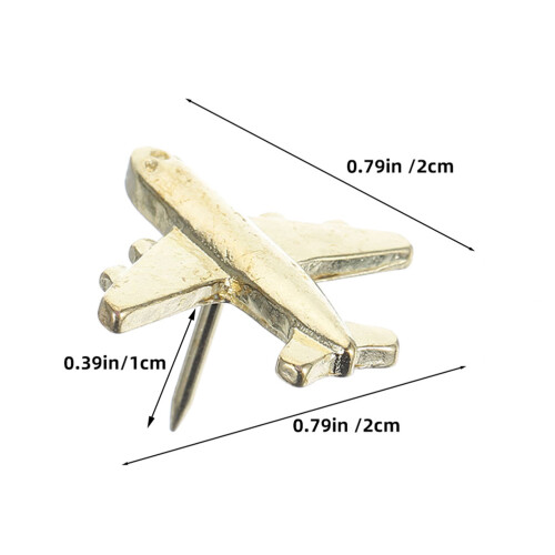 24 Pcs Metal Push Pin De Avião Decorativas 1