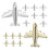 24 Pcs Metal Push Pin De Avião Decorativas 4