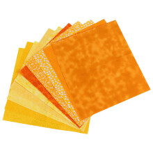 10Pcs Cotton Quilting Fabric Patchwork Cloth for DIY Crafts in Yellow