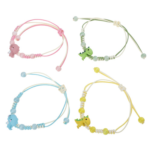 4 Unidades Pulseiras De Cordão Com 2