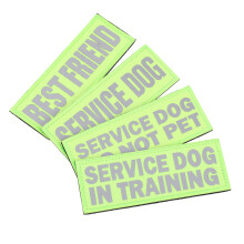 4 Unidades Emblema Profissional Para Cão De Serviço Refletivo