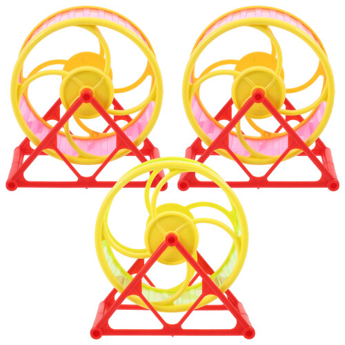 3Pcs Roda Giratória Plástico Para Hamster, Cores Sortidas