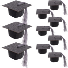 10Pcs Mini Examensmössa Vinkoppsöverdrag Doktorsexamen Mössor