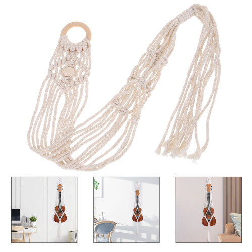 Suporte De Parede Macramê Para Ukulele E Guitarra 2