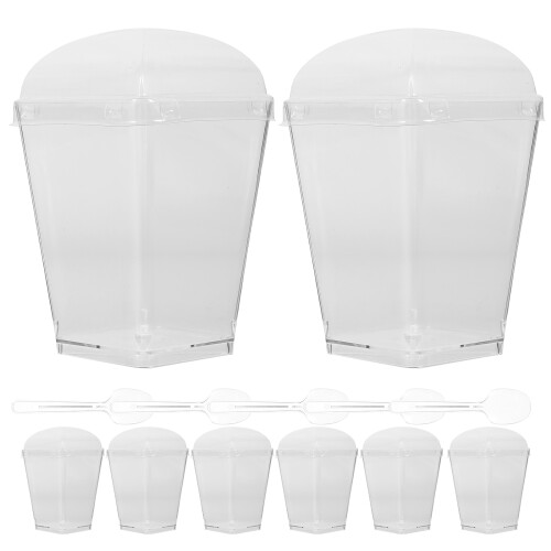 1 Set Dessertmuggar Med Lock, Skedar, Mousse, Glass Pudding 2
