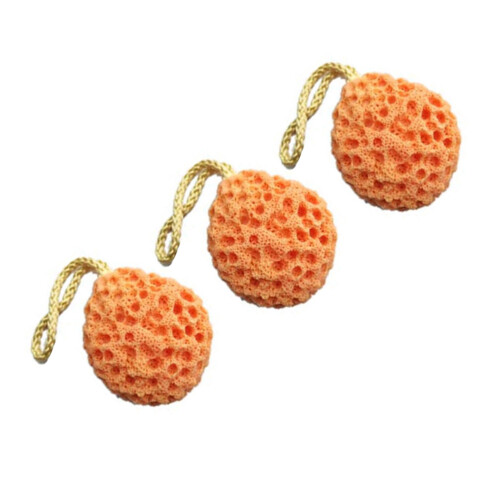 3Pcs Badsvamp Bikakformad Duschborste Orange