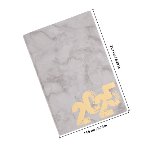 Daily Planners 2025 Capa Couro Sintético Cinzenta 1