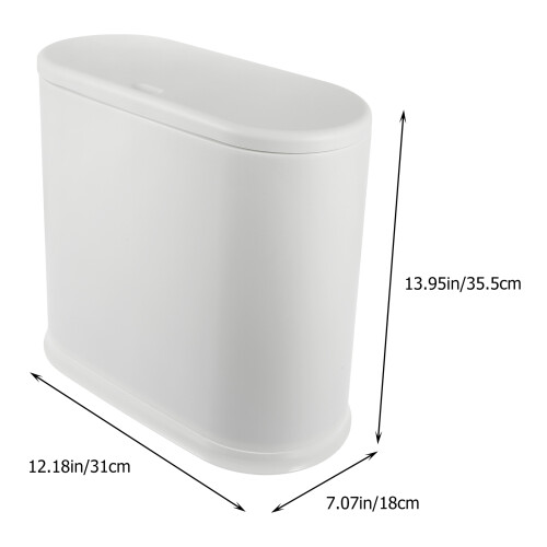 Bathroom Trash Can With Lid Slim Plastic Bin 1