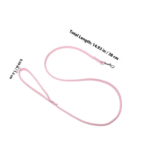 - Och Katt Halsband Med Dragrem, Lederlina, Ringklocka (Rosa M) 1