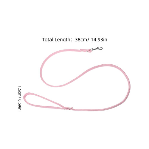 - Och Katt Halsband Med Dragrem, Lederlina, Ringklocka (Rosa M) 2