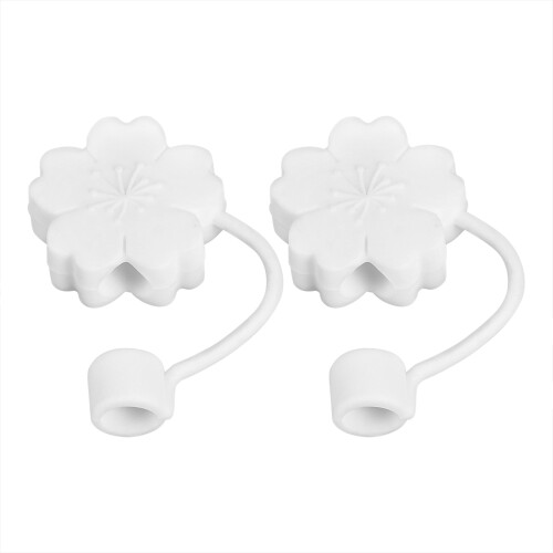 2Pcs Fint Sugrörstipslock Silikonplugg För Sugrör (Vit )