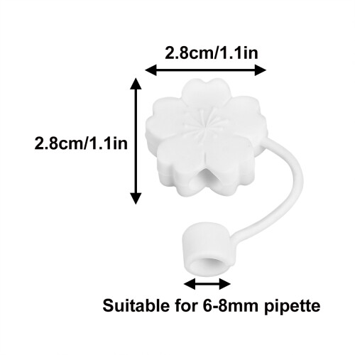 2Pcs Fint Sugrörstipslock Silikonplugg För Sugrör (Vit ) 1