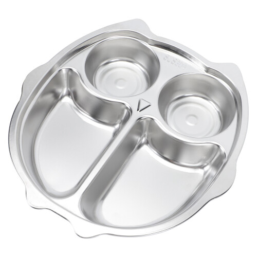 1Stk Kinder Lunch Compartments Tray 304 , Geteilt, Silber