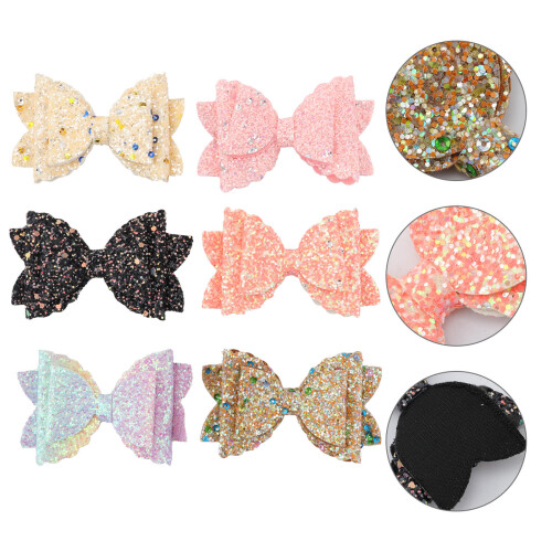 6Pcs - Paillettbesatt Båge Glittervåg Huvudbonad Set 2