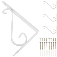 4Pcs Väggmonterade Florala Hyllfästen För Bokhylla Kavalkad (Vit)