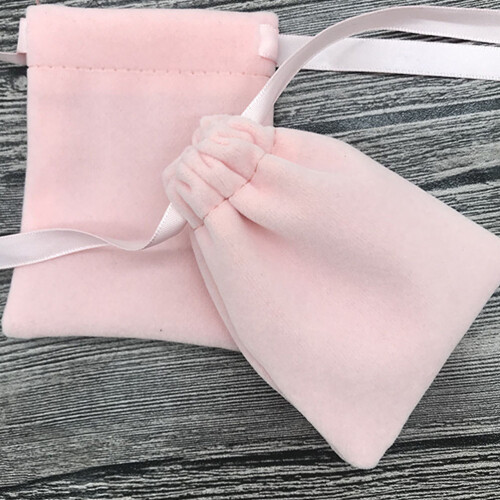 10Pcs Rosa 10Cm Snöre Påse För Smycken Presentförvaring 1