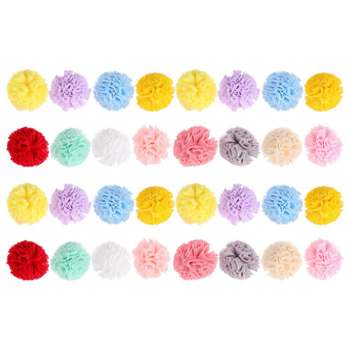 120Pcs Pompom Boll DIY Hår Bröllopsklänning Sy Tillbehör 2
