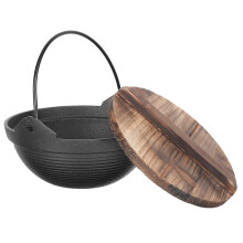 1Robuste Gietijzeren Hanging Pot Voor Sukiyaki En Camping