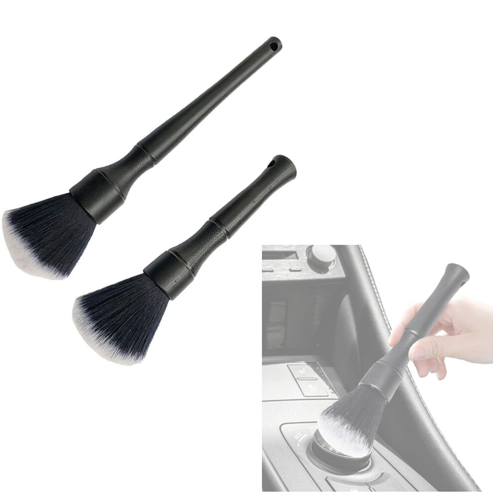 Car Detailing Brush 2Piece Set, Soft Bristle Brushes For Vents, Dash Trim, Wheels, Reusable Car Cleaning Tool Kit 9105992357581
