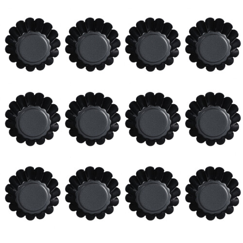 12Pcs Förstärkt Kolstål Minipajbråd Muffinsformar
