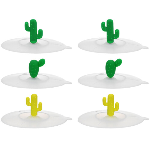 6 Silikonlock För Muggar Cactus Suglås Dammskyddande