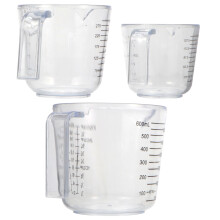 3Pcs Transparent Plastmåttglas Baka Verktyg Klar Set