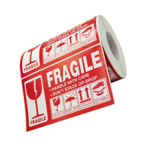 Fragile Warning Stickers For  And Handling Handle With Care Label Adhesive Use