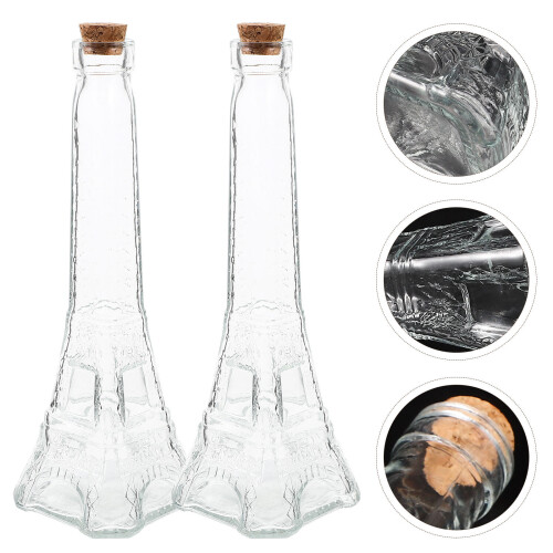 4Pcs Dekorativa Glasflaskor Med Korkpropp, Små Önskeglasflaskor 2