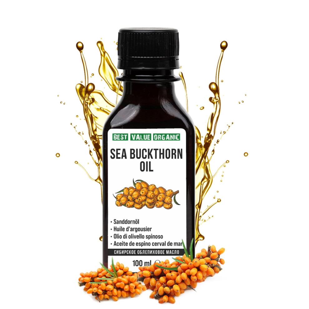 Best Value Organic Siberian Sea Buckthorn Oil 3.4 Fl.oz / 100Ml Raw Unrefined Extra Virgin First Cold Pressed From Wild-Harvested Sea Buckthorn Seeds And Berries