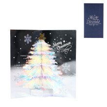 Merry Christmas Music Greeting Card Christmas Tree Glitter Card