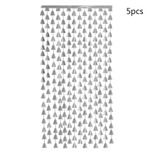 5Pcs Tinsel Foil Christmas Tree Fringe Door Curtains-silver