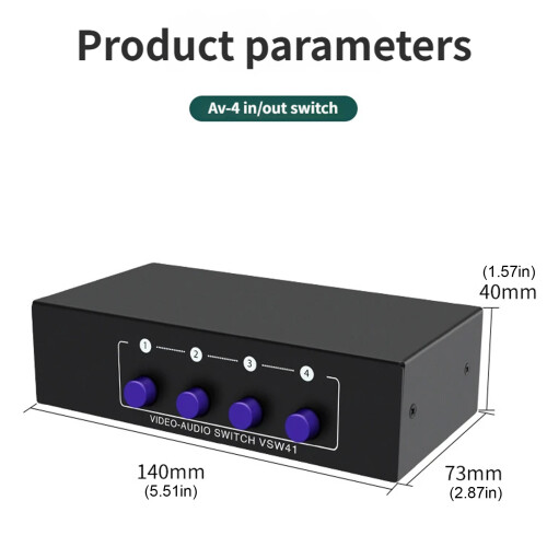 MultiSource AV Audios Video Switcher Metal Construction Lossless 2