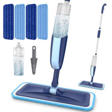 MANGOTIME Spray Mops for Cleaning Floors - Microfiber Floor Mop with 4 Reusable Washable Pads & 1 Refillable Bottle Dry Wet Mop for Hardwood Laminate