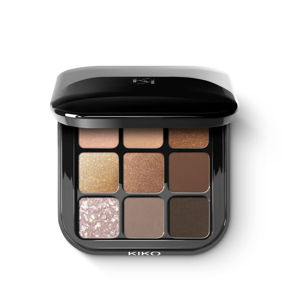 Kiko Milano Glamour Multi Finish Eyeshadow Palette 01 | Palette With 9 Eyeshadows In Different Finishes, 01 Earth Tones