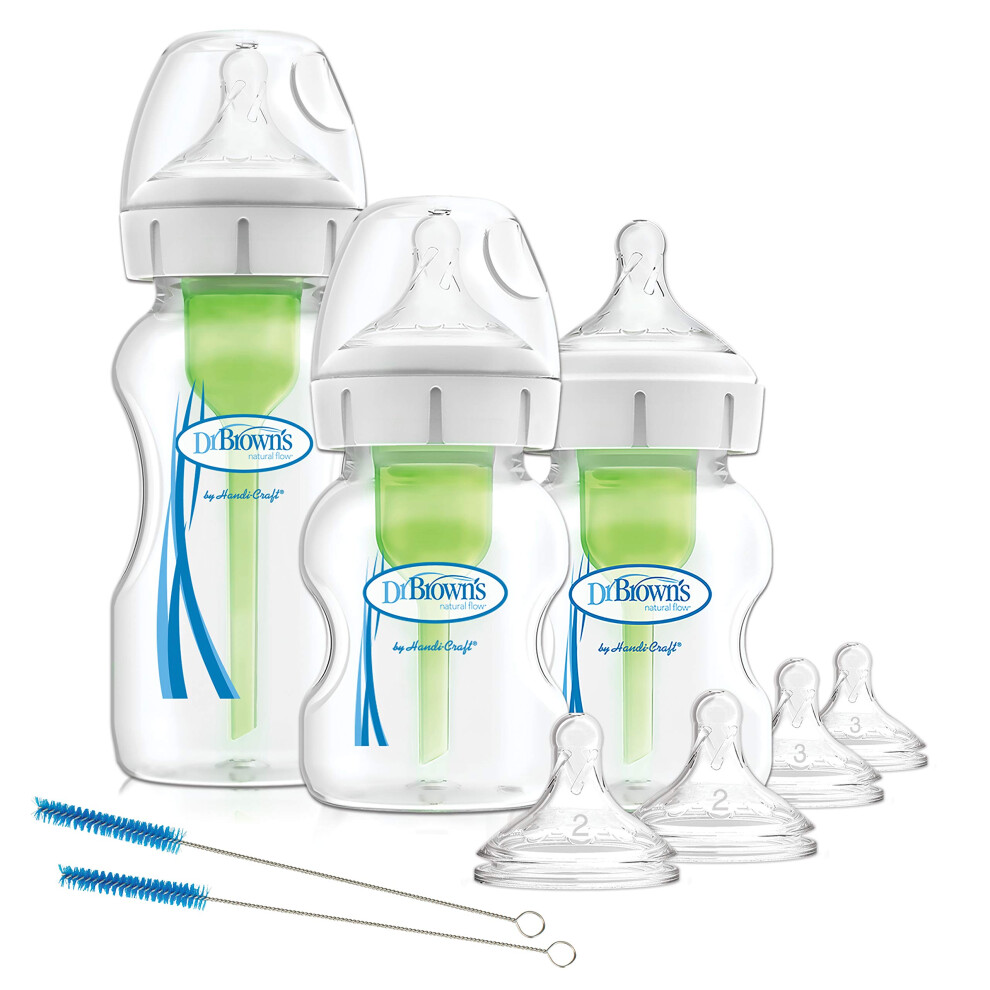 Dr. Brown's Options+ Anti Colic Baby Bottle, Wide Neck, Starter Kit