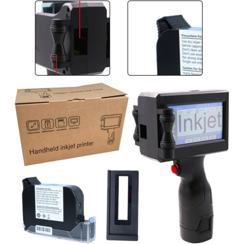Handheld Inkjet Printer with Ink Cartridges, Date Coding and Batch Numbers Printer for Paper, Metal, Glass, Model B 1